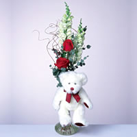  2 adet g�l ve panda �zel  G�lba�� �i�ek kaliteli taze ve ucuz �i�ekler 
