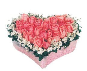 kalp i�erisinde 9 adet pembe g�l  Ankara G�lba�� hediye sevgilime hediye �i�ek 