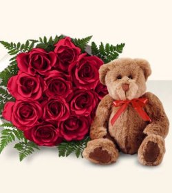 9 adet g�l ve oyuncak  G�lba�� �i�ek online �i�ek sipari�i 