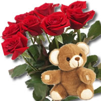 11 adet g�l ve ayicik buket   Ankara G�lba�� �i�ek�i uluslararas� �i�ek g�nderme 