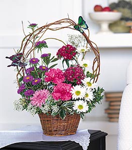  Ankara G�lba�� �i�ek g�nderme  sepet i�erisinde karanfil gerbera ve kir �i�ekleri