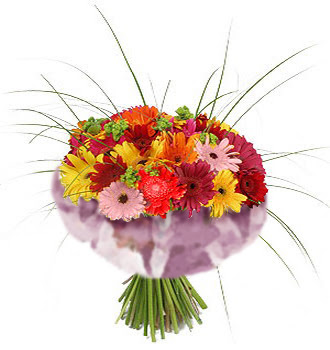 karisik gerbera demeti 15 adet gerberalardan  G�lba�� �i�ek kaliteli taze ve ucuz �i�ekler 