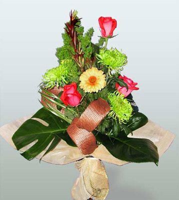  G�lba�� ankara �i�ek servisi , �i�ek�i adresleri  3 adet g�l 4 adet gerbera �i�egi sade buket