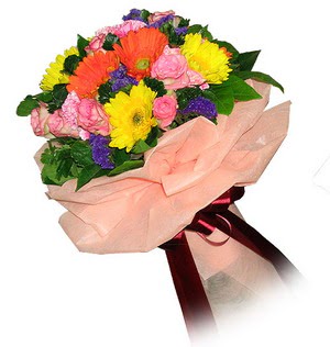  G�lba�� �i�ek kaliteli taze ve ucuz �i�ekler  Karisik mevsim �i�eklerinden demet