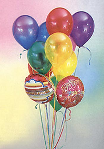  Ankara Glba hediye iek yolla  19 adet karisik renkte uan balon buketi