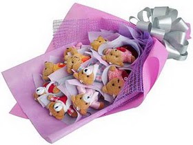 12 adet hediye ayicik bear buketi  G�lba��na �i�ek , �i�ek�i , �i�ek�ilik 