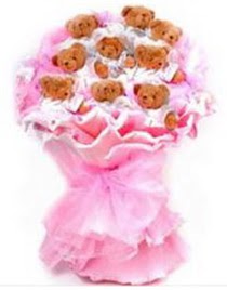 11 adet ayiciktan teddy bear buketi  Ankara G�lba�� �i�ek g�nderme 