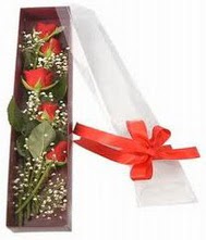 kutu i�inde 5 adet kirmizi g�l  G�lba�� �i�ek yolla , �i�ek g�nder , �i�ek�i  