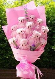 12 adet pelus ayiciktan ayi buketi  G�lba�� �i�ek�i g�venli kaliteli h�zl� �i�ek 