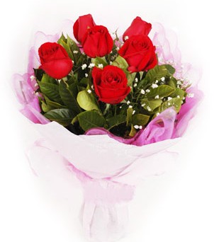  G�lba�� ucuz �i�ek g�nder  k�rm�z� 6 adet g�lden buket