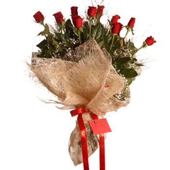  �i�ek�i G�lba�� �i�ek�i ma�azas�  10 adet k�rm�z� g�lden g�rsel buket