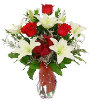 5 adet k�rm�z� g�l ve 1 dal kazablanka  G�lba�� �i�ek�i g�venli kaliteli h�zl� �i�ek 