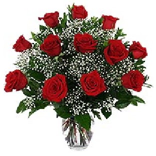  G�lba�� �i�ek kaliteli taze ve ucuz �i�ekler  12 adet k�rm�z� g�lden vazo tanzimi
