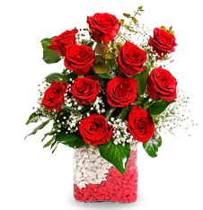 11 adet k�rm�z� g�l vazosu  G�lba�� Ankara �i�ek yolla 