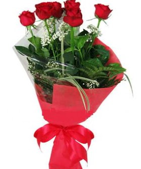 5 adet k�rm�z� g�lden buket  �i�ek yolla G�lba�� internetten �i�ek sat��� 