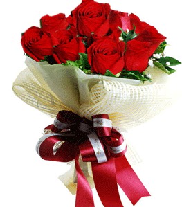 9 adet k�rm�z� g�lden buket tanzimi  G�lba�� �i�ek g�nder cicekciler , cicek siparisi 