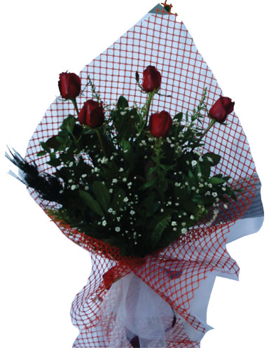  G�lba�� �i�ek kaliteli taze ve ucuz �i�ekler  5 adet kirmizi g�llerden buket