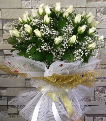 41 adet beyaz gül kız isteme buketi  Ankara Gölbaşı hediye sevgilime hediye çiçek  