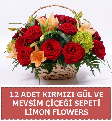 12 g�l ve mevsim �i�ekleri sepeti  ankara G�lba�� �i�ek ma�azas� , �i�ek�i adresleri 