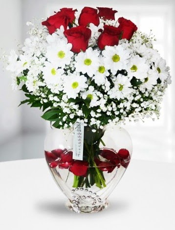Kalp camda 7 g�l k�r �i�e�i s�per g�rsellik  Ankara G�lba�� �i�ek�i uluslararas� �i�ek g�nderme 