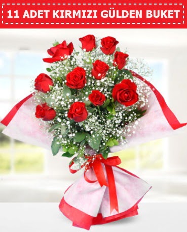 11 Adet K�rm�z� G�l Buketi  G�lba�� �i�ek yolla , �i�ek g�nder , �i�ek�i  