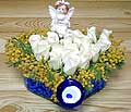 9 adet beyaz g�l oyuncak  G�lba�� �i�ek yolla , �i�ek g�nder , �i�ek�i  