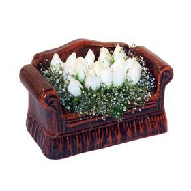 seramik i�erisinde 11 g�l  ankara G�lba�� �i�ek ma�azas� , �i�ek�i adresleri 