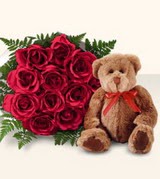 9 adet g�l ve oyuncak  G�lba�� �i�ek online �i�ek sipari�i 