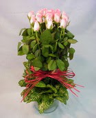 13 adet pembe g�l silindirde   Ankara G�lba�� �i�ek�i uluslararas� �i�ek g�nderme 