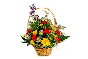  G�lba�� �i�ek kaliteli taze ve ucuz �i�ekler  sepet i�erisinde mevsim kir �i�ekleri aranjmani