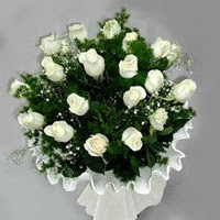  ankara G�lba�� �i�ek ma�azas� , �i�ek�i adresleri  11 adet beyaz g�l buketi ve bembeyaz amnbalaj
