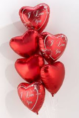  Ankaradaki �i�ek�iler G�lba�� cicek , cicekci  6 adet kirmizi folyo kalp u�an balon buketi