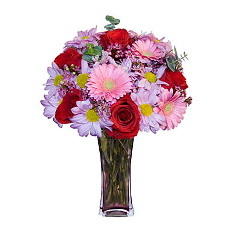 Görsel hediye karisik cam mevsim demeti  Gölbaşı çiçek kaliteli taze ve ucuz çiçekler  
