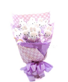 15 adet tavsan ile yapilmis pelus buketi  G�lba�� ankara �i�ek g�nderme sitemiz g�venlidir 