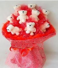 9 adet teddy bear buket  Ankara G�lba�� �i�ek�i uluslararas� �i�ek g�nderme 