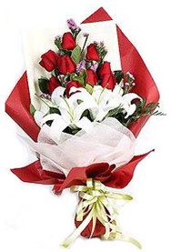  ankara G�lba�� �i�ek ma�azas� , �i�ek�i adresleri  9 adet g�l 2 adet kazablanka buketi