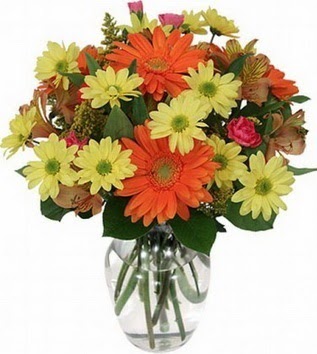  Gölbaşı ucuz çiçek gönder  vazo içerisinde karışık mevsim çiçekleri