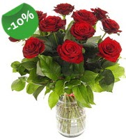 11 adet vazo i�erisinde k�rm�z� g�l  G�lba�� ankara �i�ek g�nderme sitemiz g�venlidir 