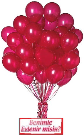 50 adet u�an balon ve seni seviyorum yaz�s�