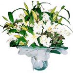  G�lba�� �i�ek kaliteli taze ve ucuz �i�ekler  Kazablanka ve gerbera demeti