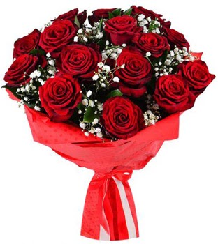 Kız isteme çiçeği buketi 17 adet kırmızı gül  Gölbaşı anneler günü çiçek yolla 