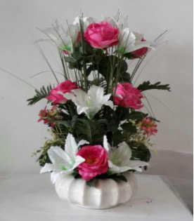 Porselen tabak yapay çiçek  Ankara Gölbaşı çiçekçi uluslararası çiçek gönderme 