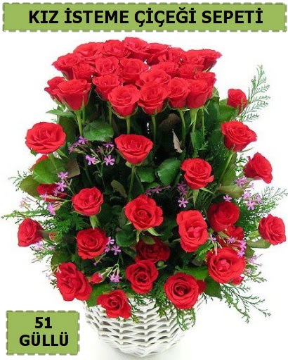 51 ADET KIRMIZI G�LDEN KIZ �STEME SEPET�  Ankara G�lba�� �i�ek�i uluslararas� �i�ek g�nderme 