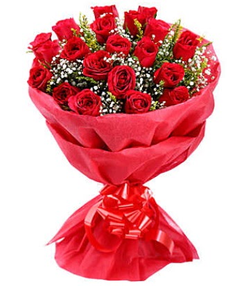21 adet kırmızı gülden modern buket  Ankara Gölbaşı 14 şubat sevgililer günü çiçek  
