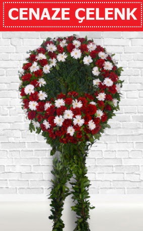 Kırmızı Beyaz Çelenk Cenaze çiçeği  Ankaradaki çiçekçiler Gölbaşı cicek , cicekci 